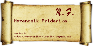 Marencsik Friderika névjegykártya